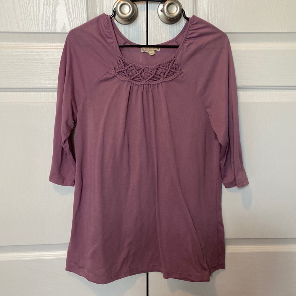 Half sleeve long purple shirt